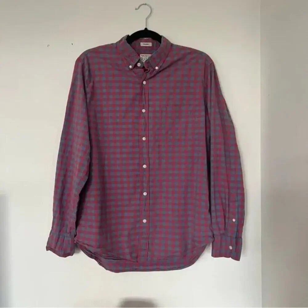 J. Crew Stretch Secret Wash Shirt In Organic Cotton Gingham
